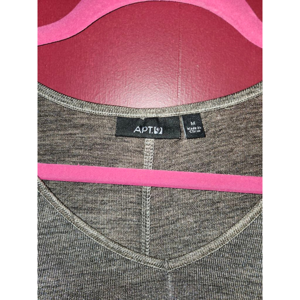Women's APT. 9 Gray Short Sleeve Tee Standard M - Picture 2 of 3